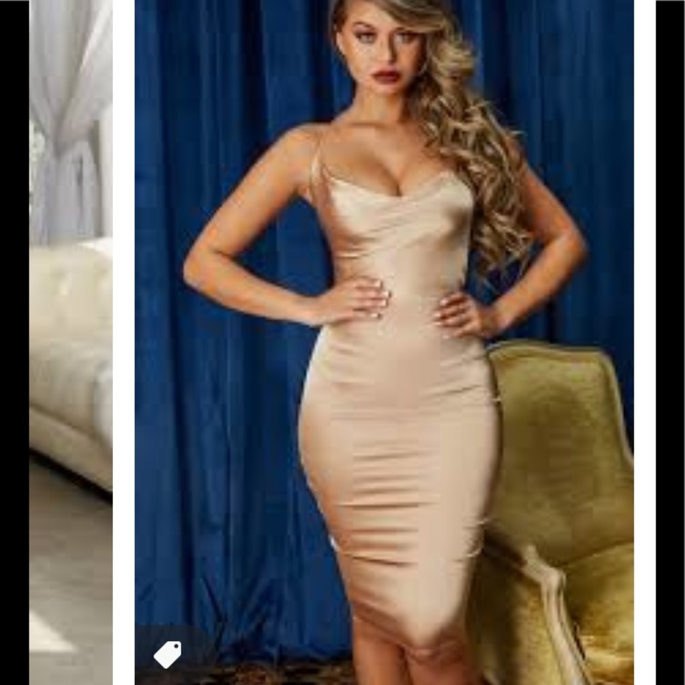 Oh Pollly Satin midi dress NWT